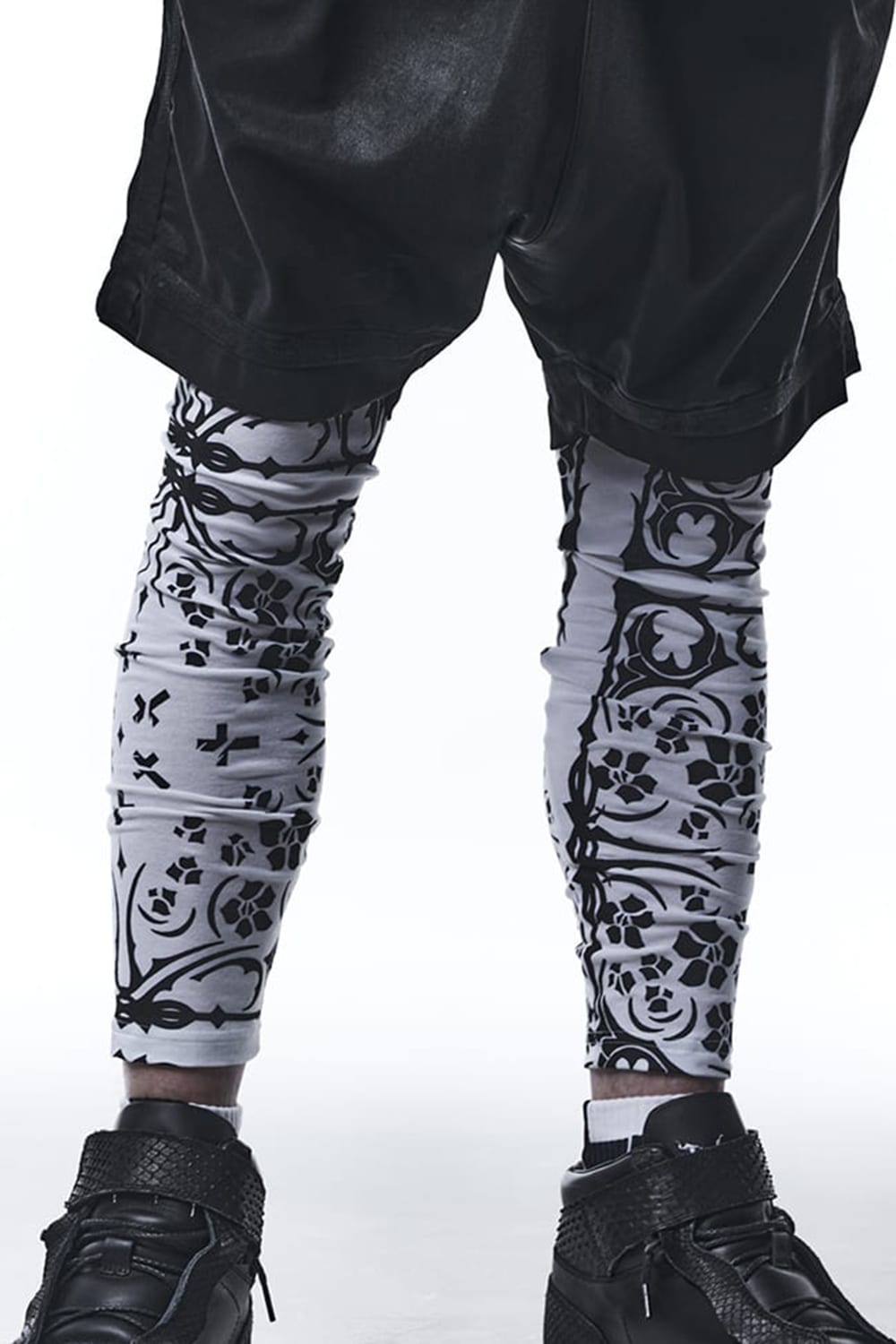 Bare jersey Bandana Leggings White × Black