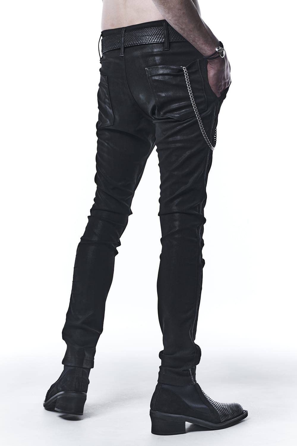 Coating High Tension Jersey Tape Skinny Slacks