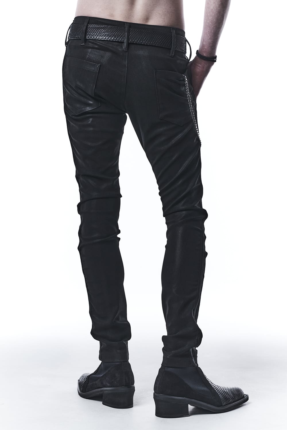 Coating High Tension Jersey Tape Skinny Slacks