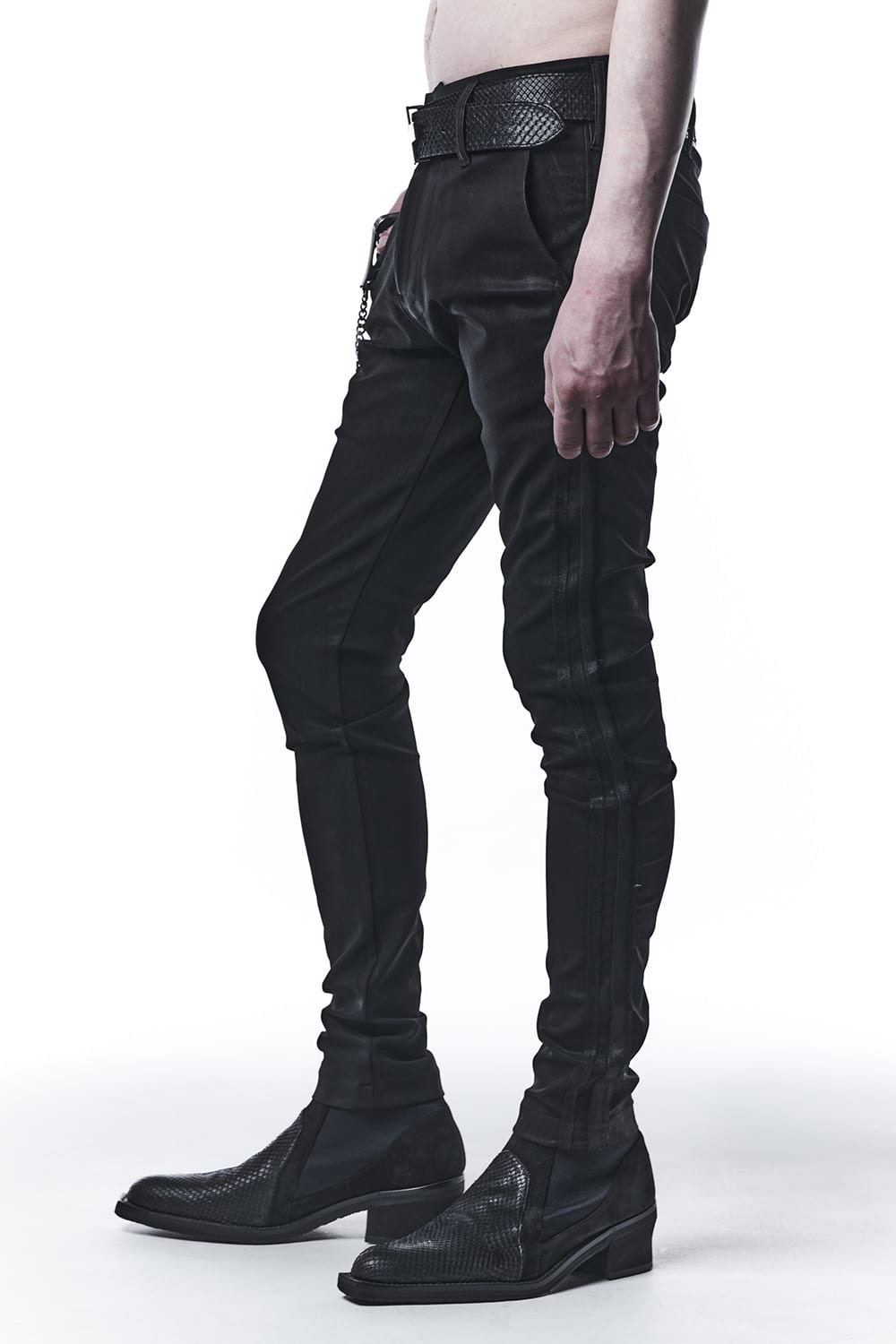 Coating High Tension Jersey Tape Skinny Slacks