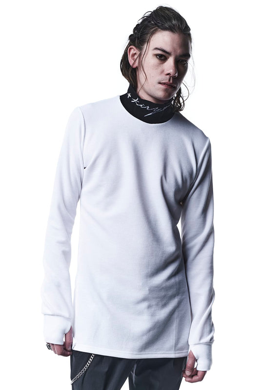 Mock Neck Long Sleeves T-shirts White