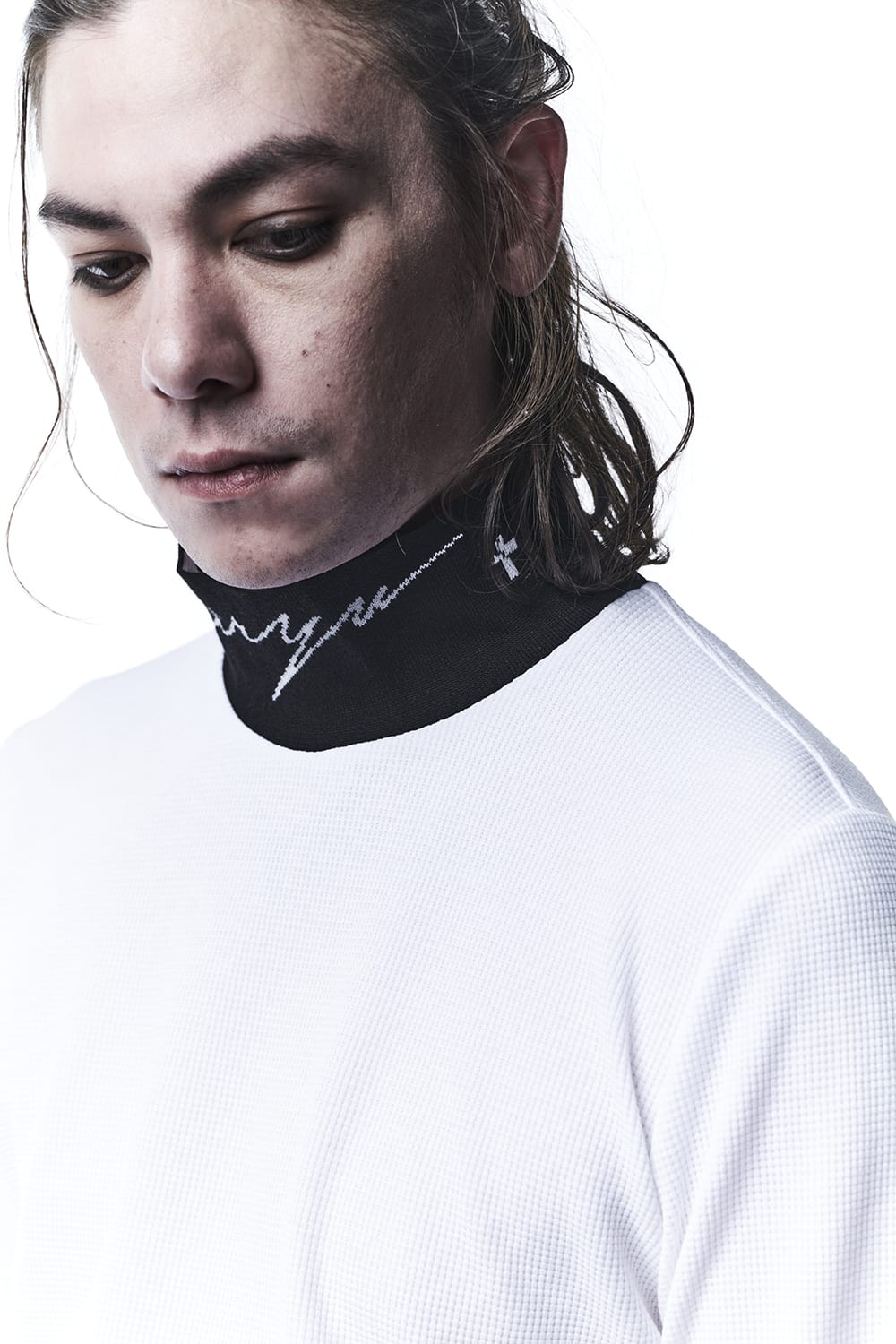 Mock Neck Long Sleeves T-shirts White