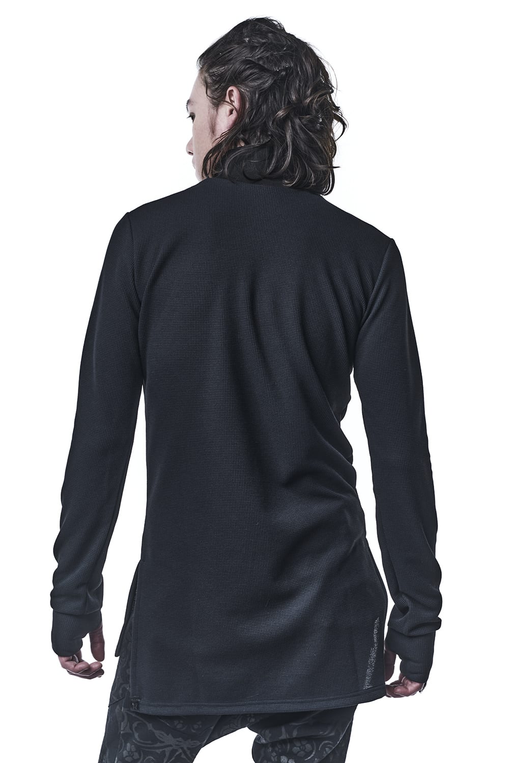 Mock Neck Long Sleeves T-shirts Black