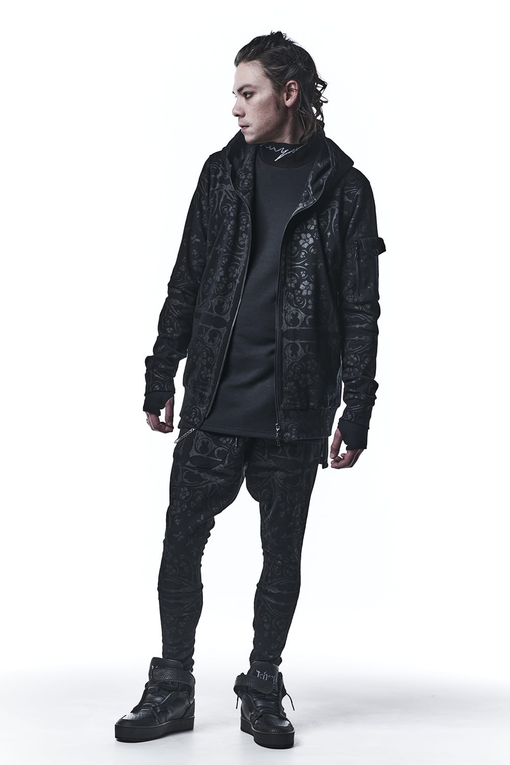 Mock Neck Long Sleeves T-shirts Black