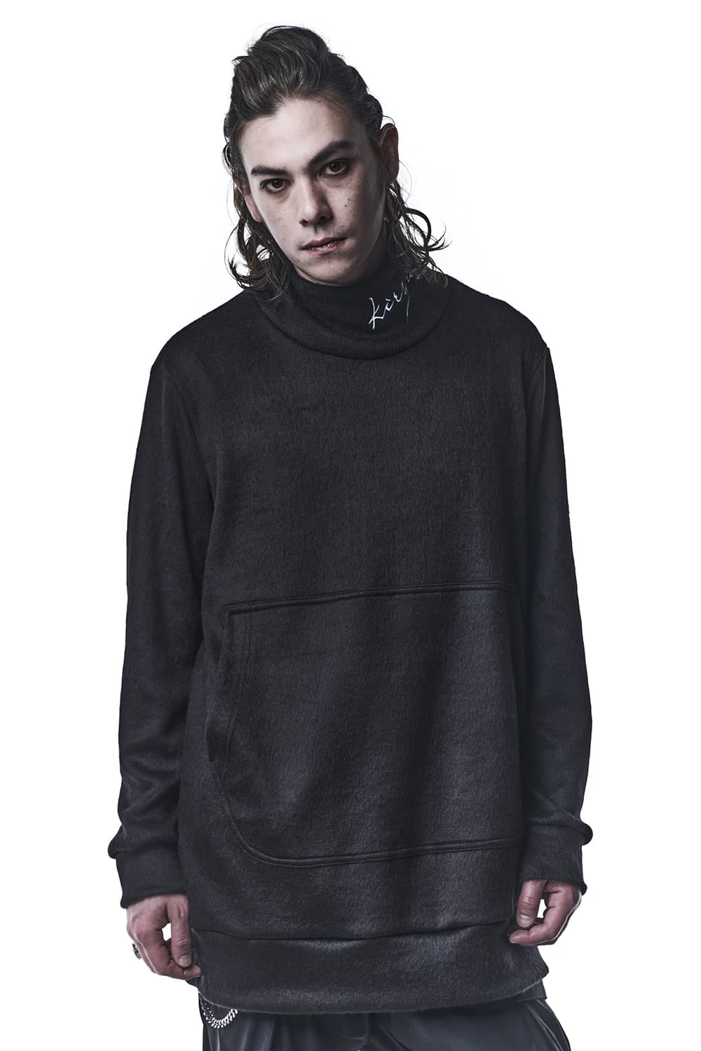 Shaggy Mock Neck Black