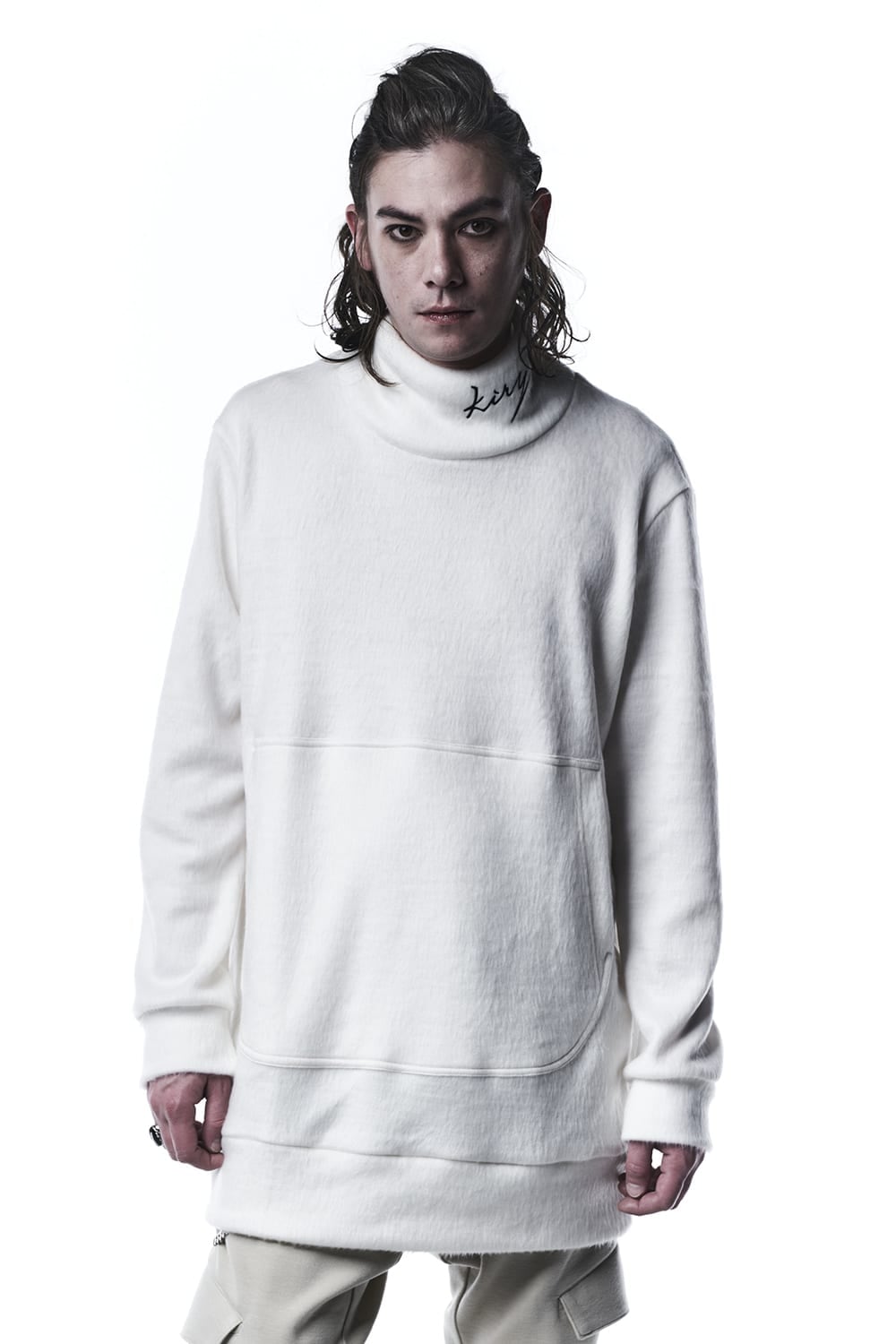 Shaggy Mock Neck White