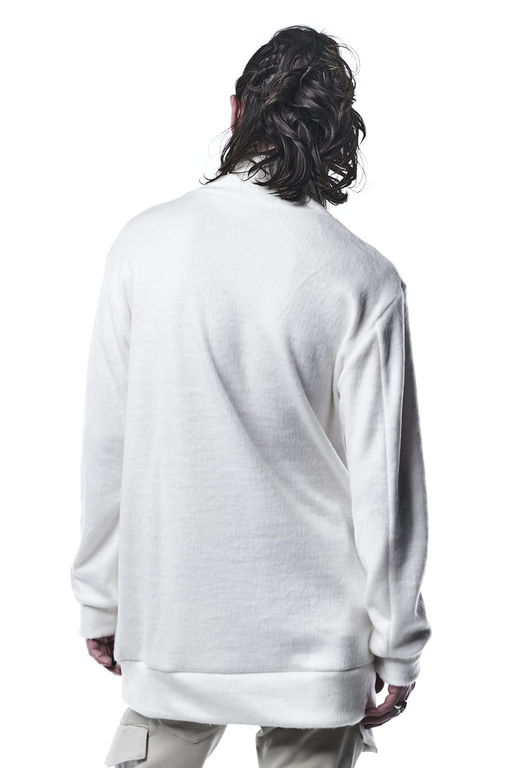 Shaggy Mock Neck White