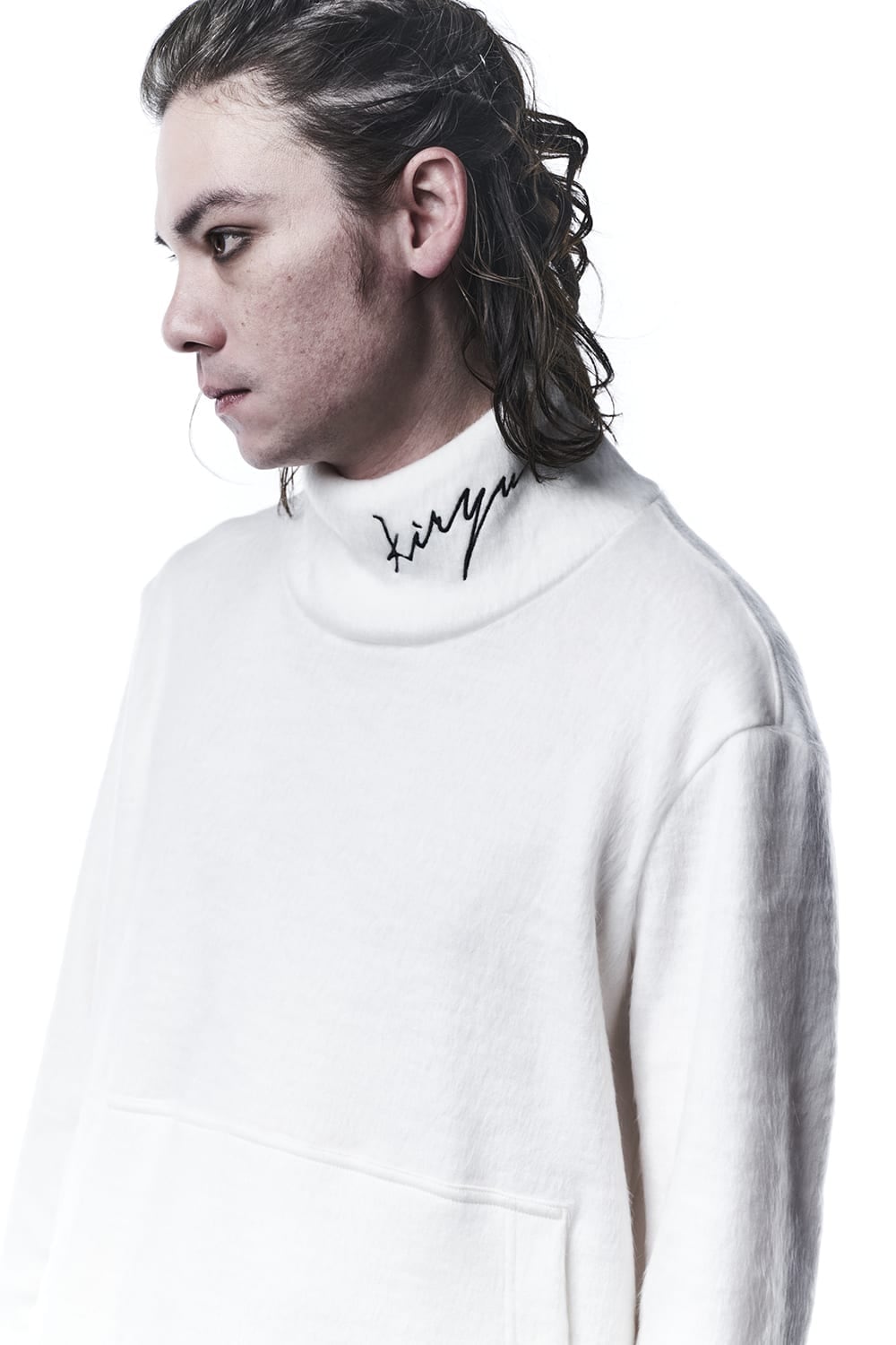 Shaggy Mock Neck White