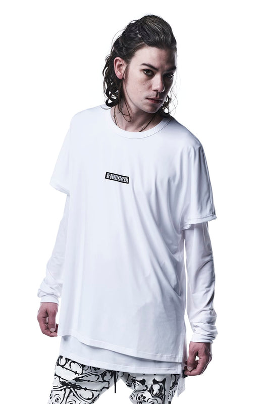 Layerd Long Sleeves T-Shirts White & White