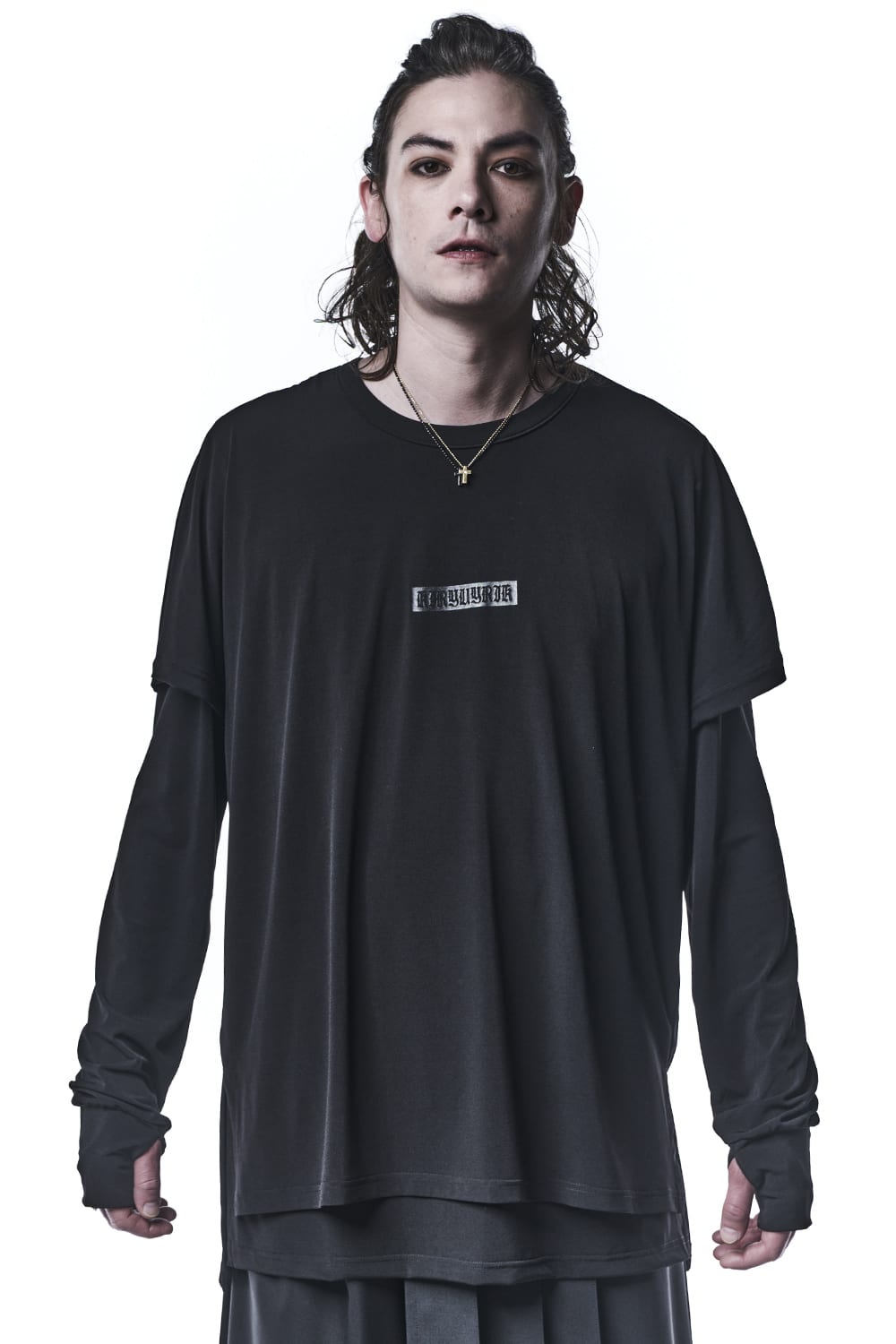 Layerd Long Sleeves T-Shirts Black & Black