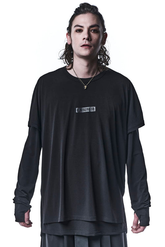 Layerd Long Sleeves T-Shirts Black & Black