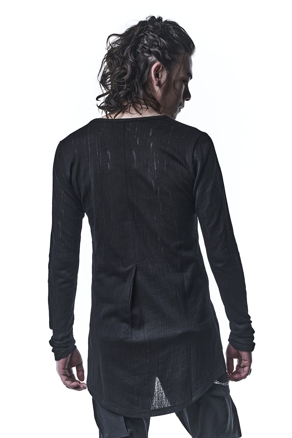 Lacy Jacquard Jersey Velvet Tape V-Neck