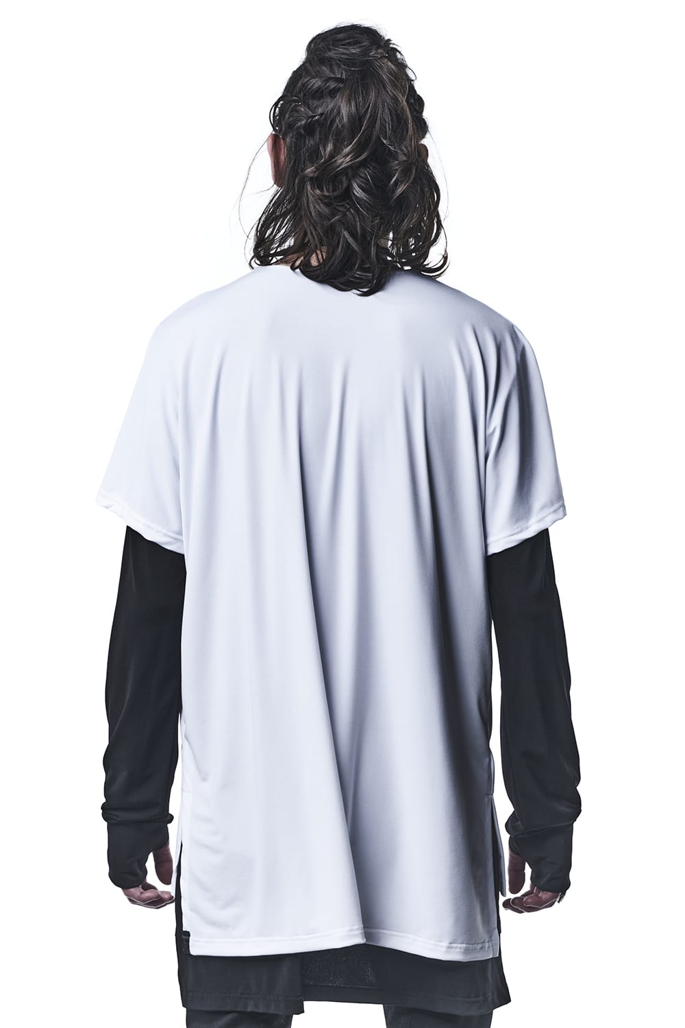 Layerd Long Sleeves V-Neck T-Shirts White & Black