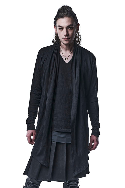 Lacy Jacquard Jersey Shawl Cardigan