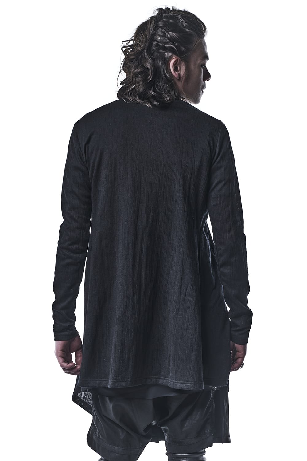 Lacy Jacquard Jersey Shawl Cardigan