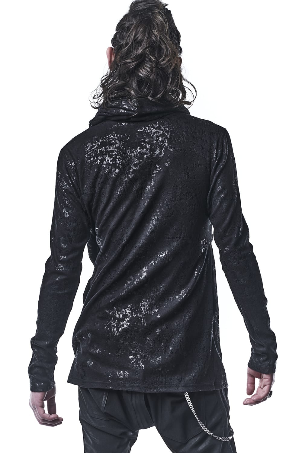 Foil Smooth Shawl Hood Cardigan