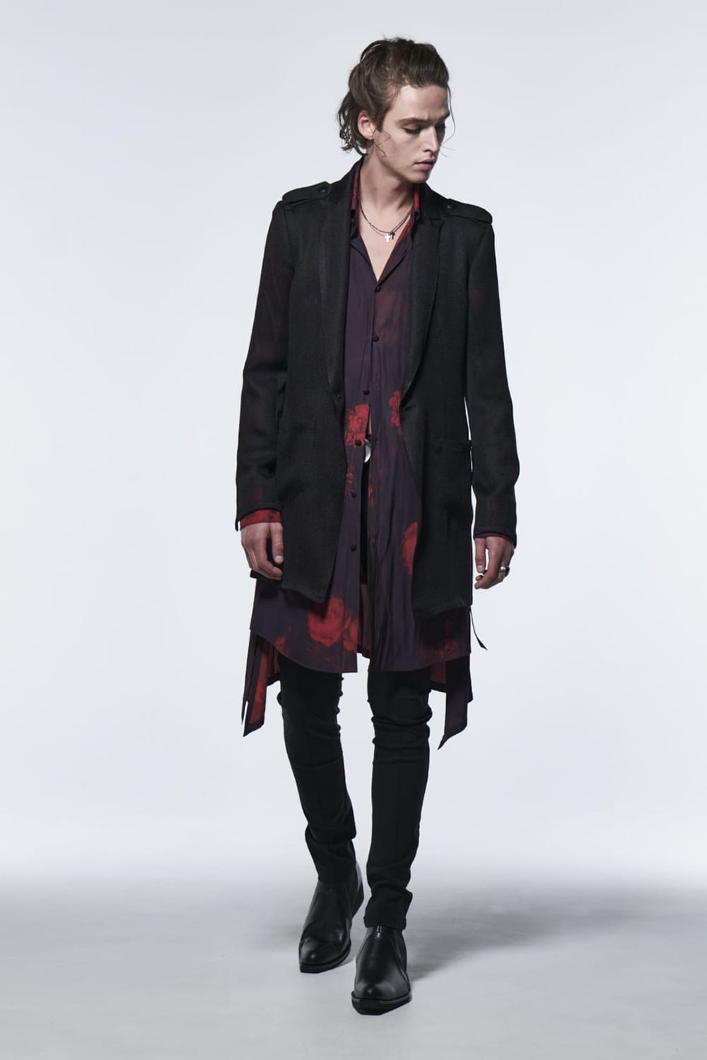 フレアシャツ ブラック & レッド