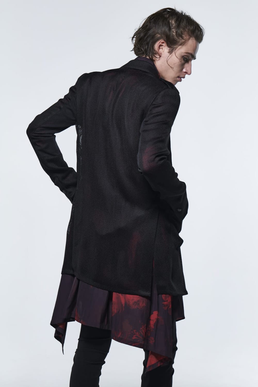 フレアシャツ ブラック & レッド