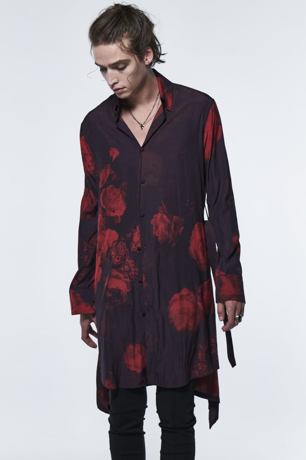 フレアシャツ ブラック & レッド