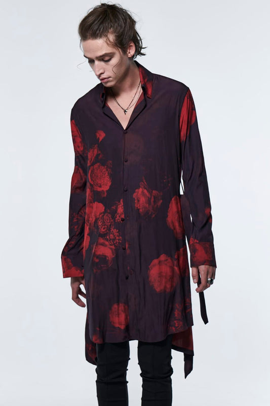 フレアシャツ ブラック & レッド