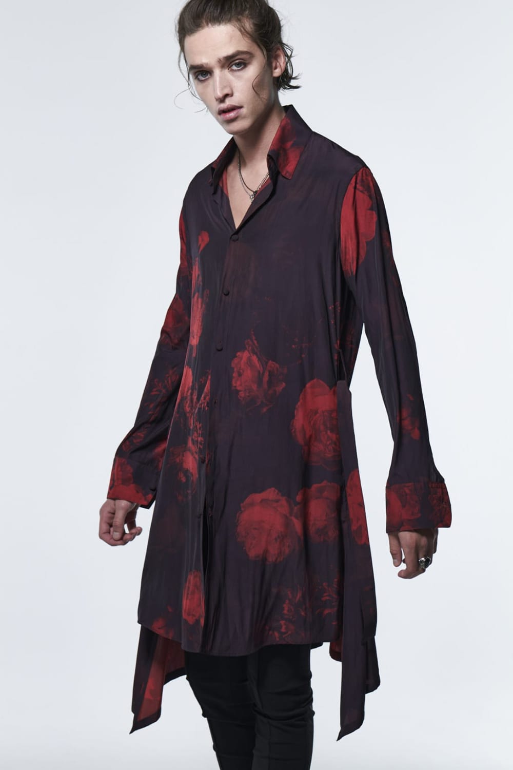 フレアシャツ ブラック & レッド