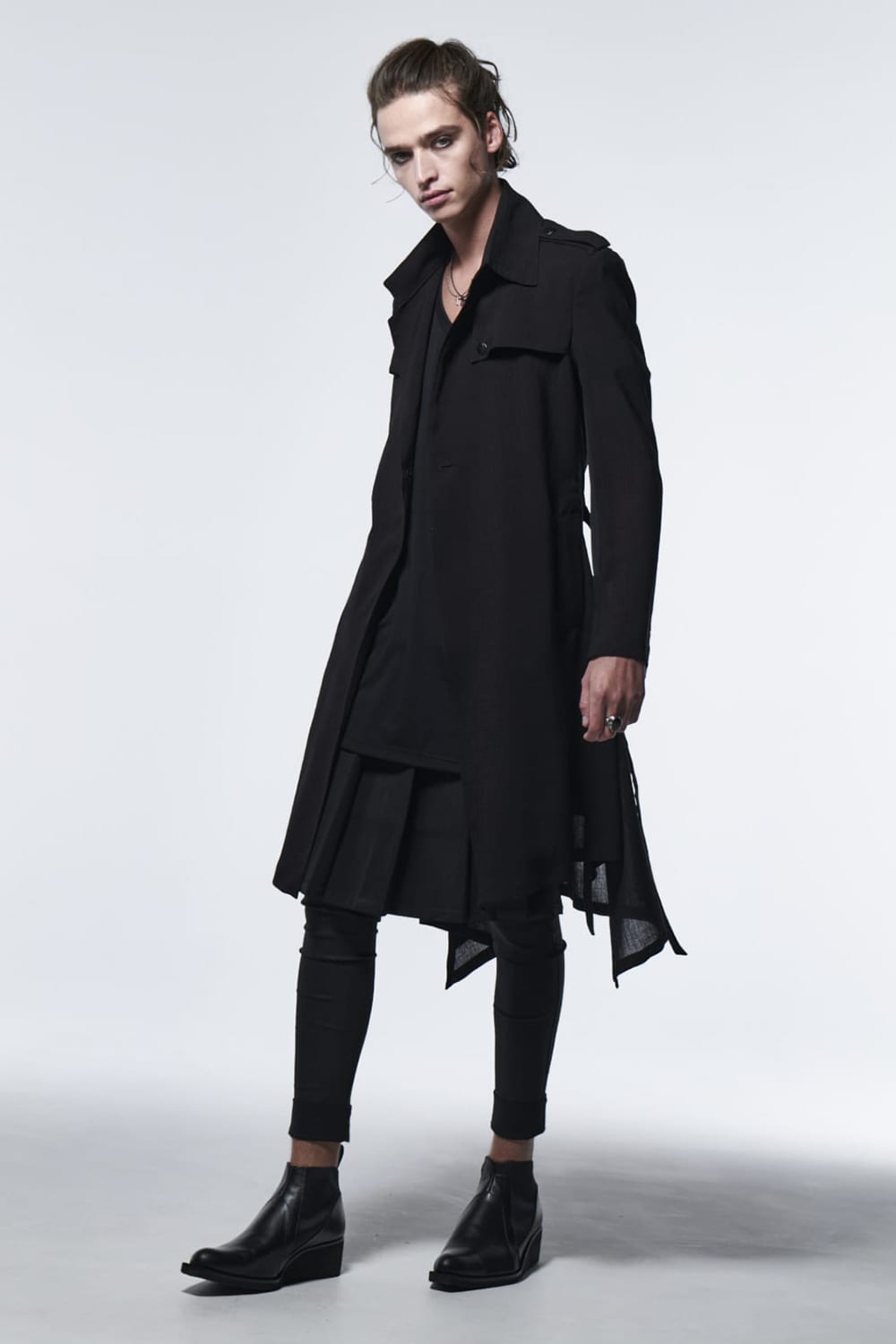 Uncon Single Trench Coat Black