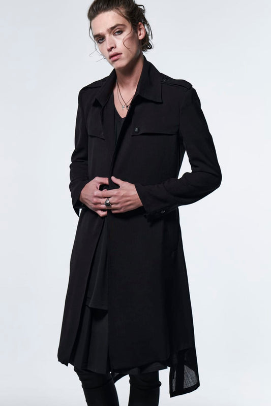 Uncon Single Trench Coat Black