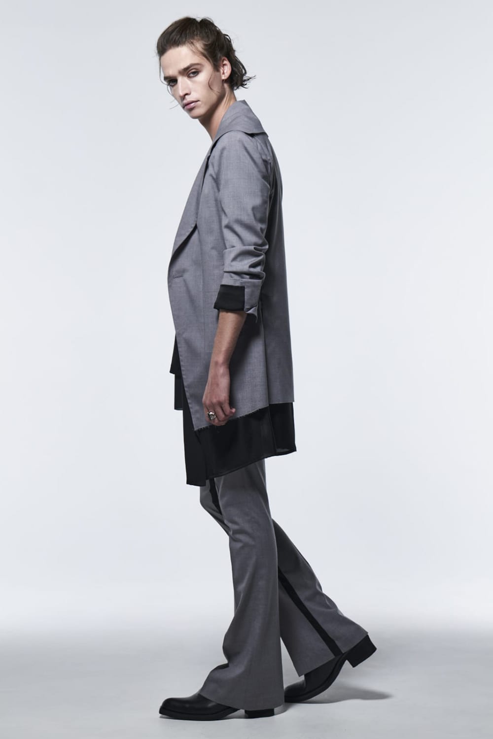 Flare Single Napoleon Jacket Light Gray