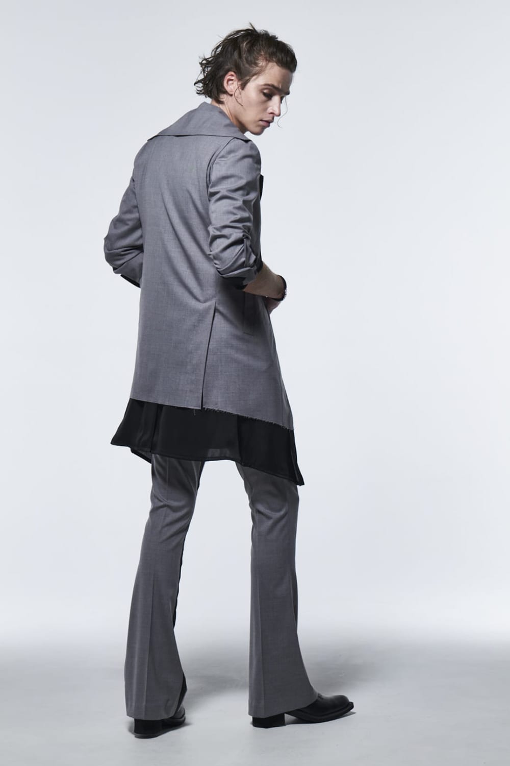 Flare Single Napoleon Jacket Light Gray