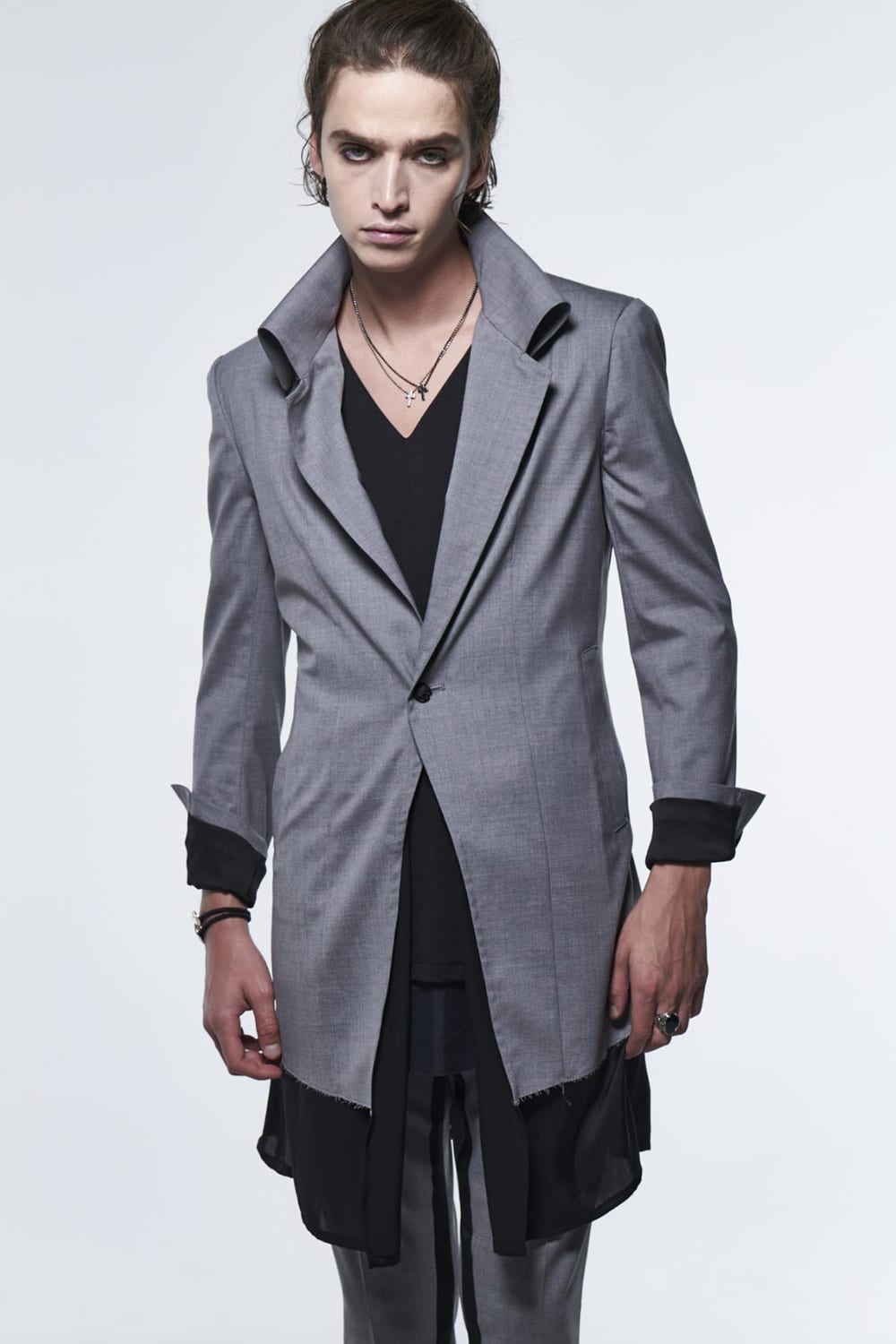 Flare Single Napoleon Jacket Light Gray