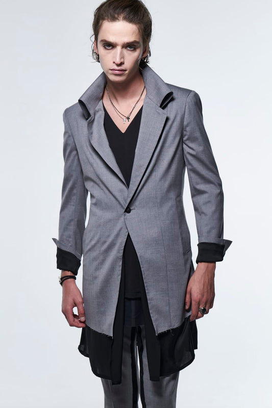 Flare Single Napoleon Jacket Light Gray