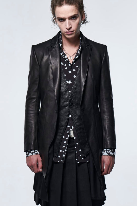 Layered Leather Jacket