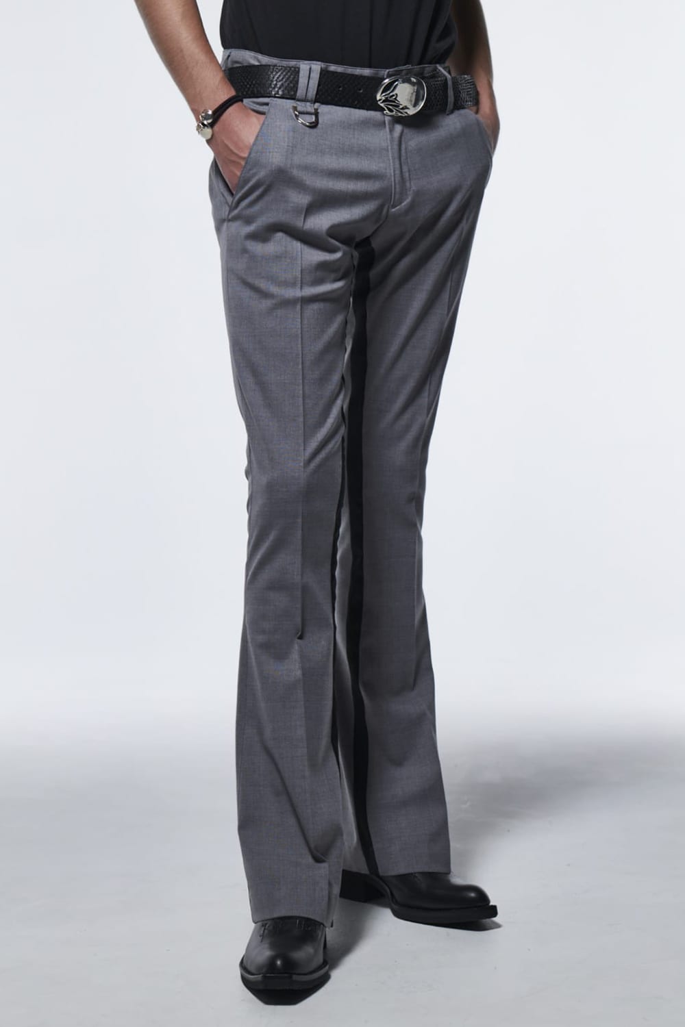 In Side TP Flare Slacks Light Gray