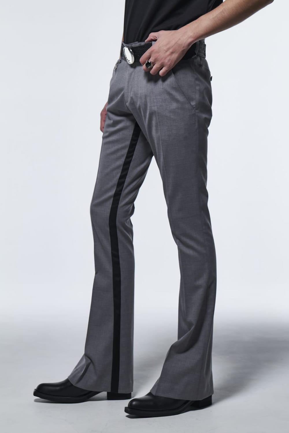 In Side TP Flare Slacks Light Gray