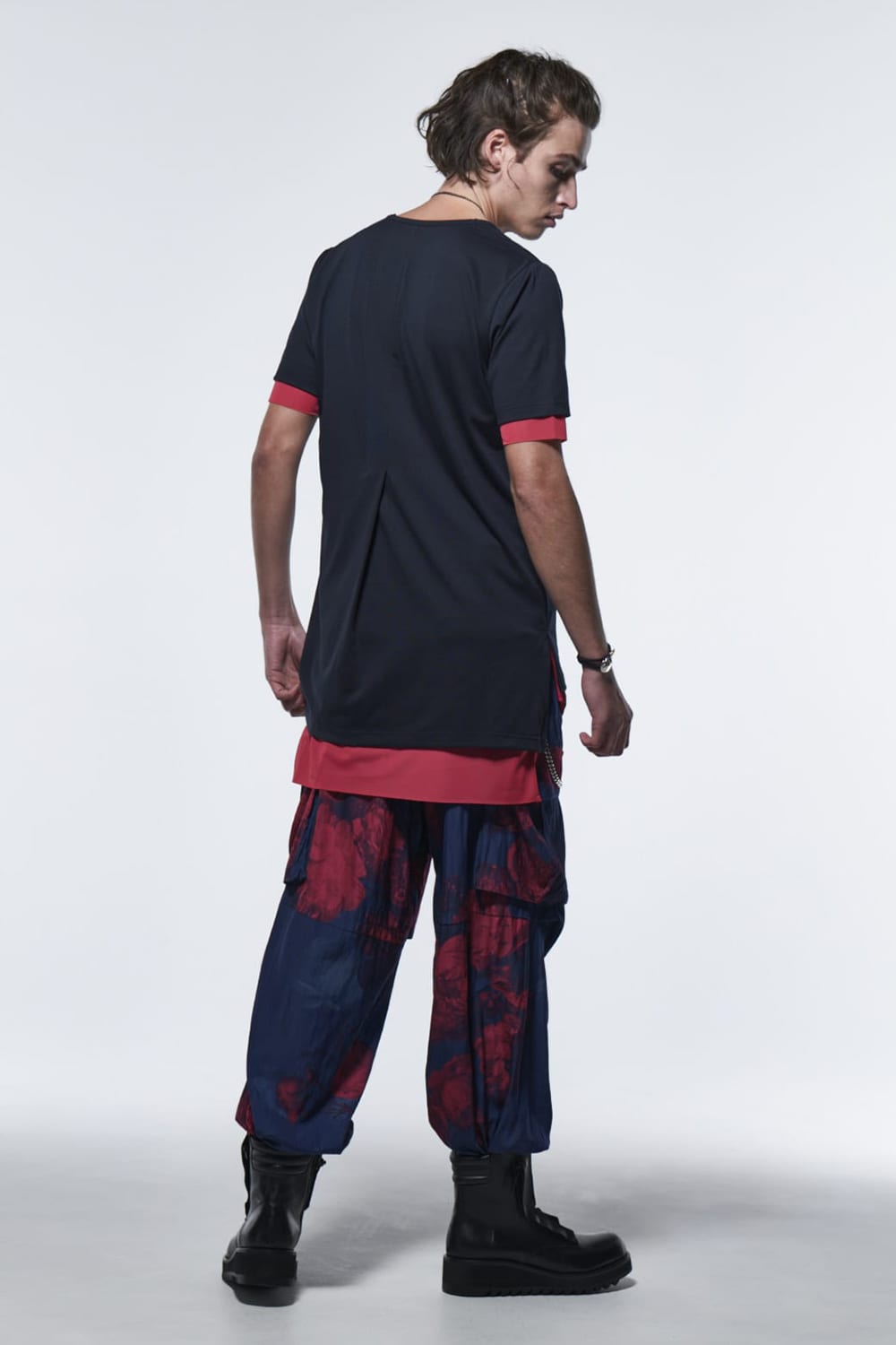 Wide Cargo Pants Blue & Red