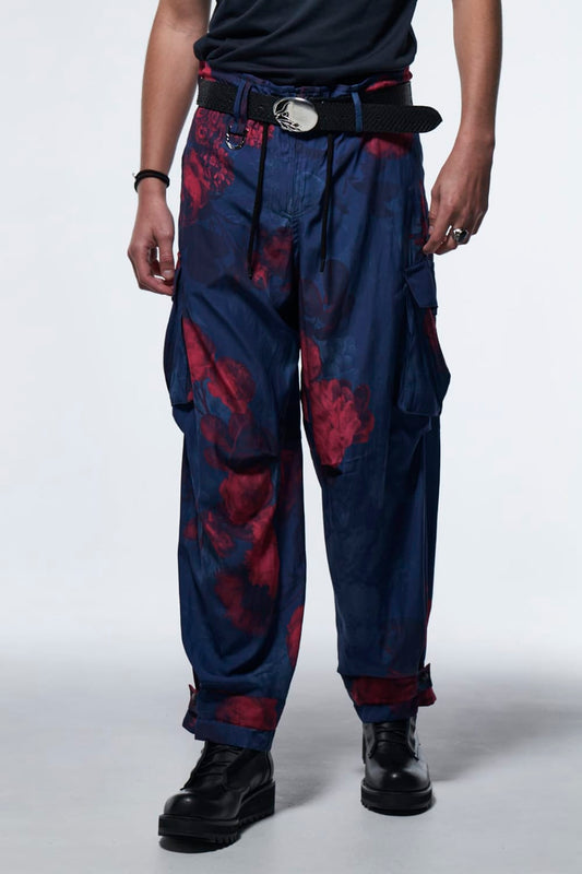 Wide Cargo Pants Blue & Red