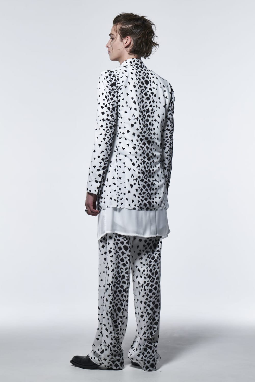 Easy Flare Slacks White Leopard