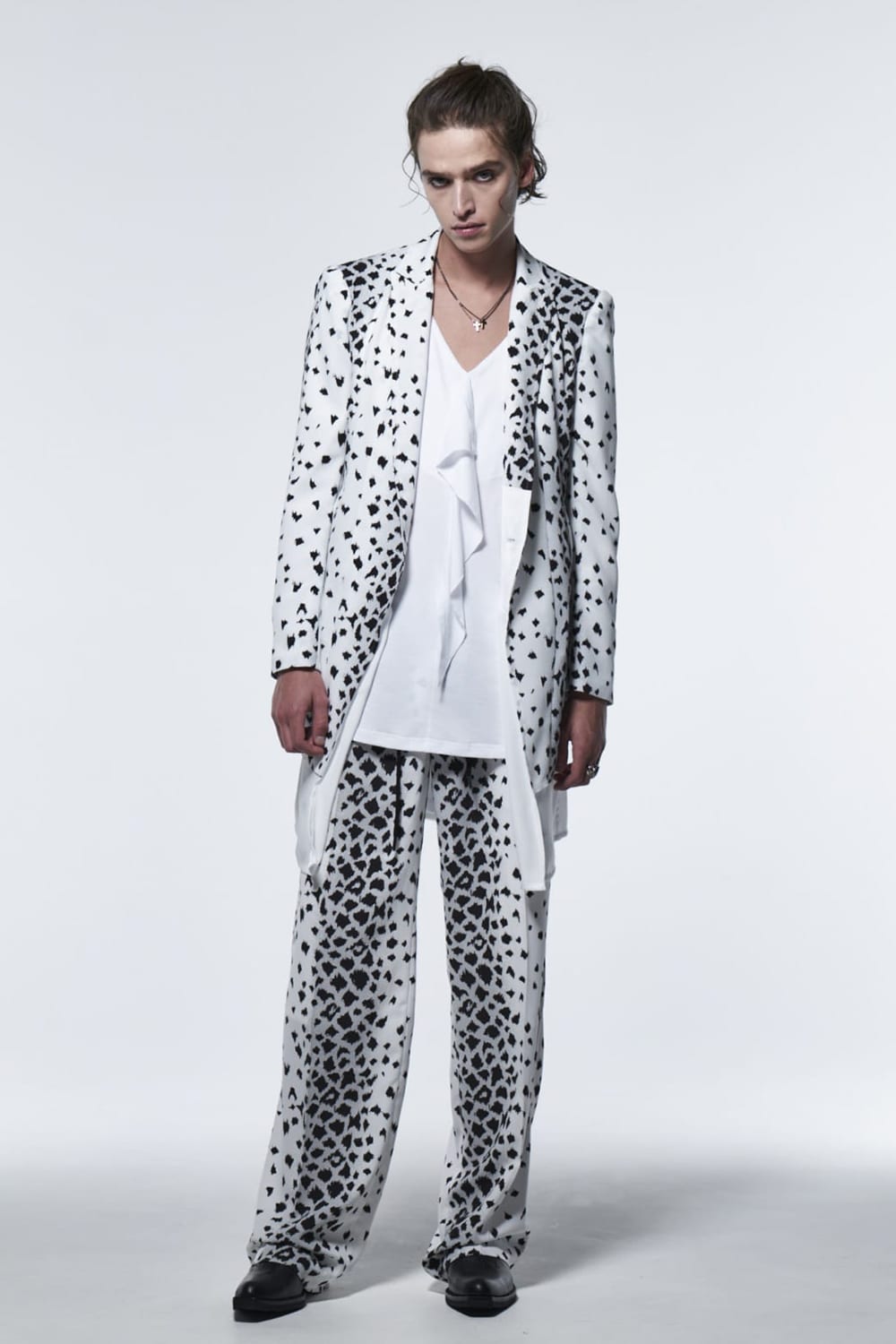 Easy Flare Slacks White Leopard