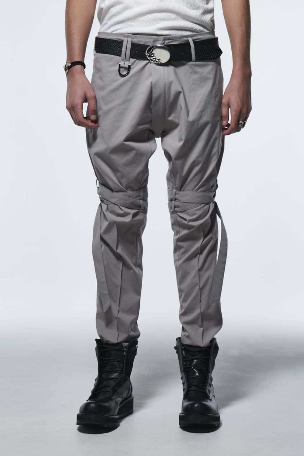 Zipp Bondage Pants Gray Beige