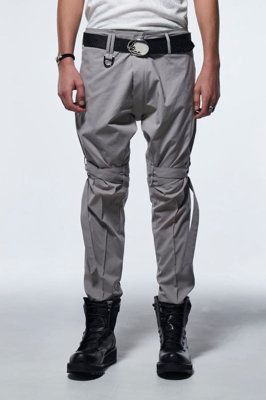 Zipp Bondage Pants Gray Beige