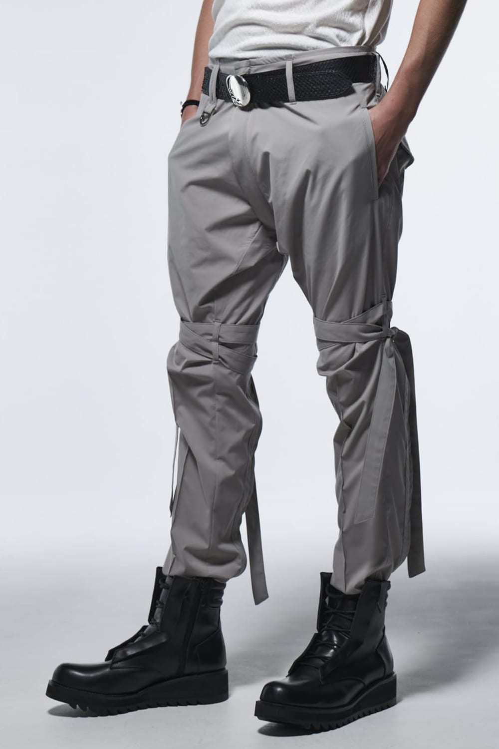 Zipp Bondage Pants Gray Beige