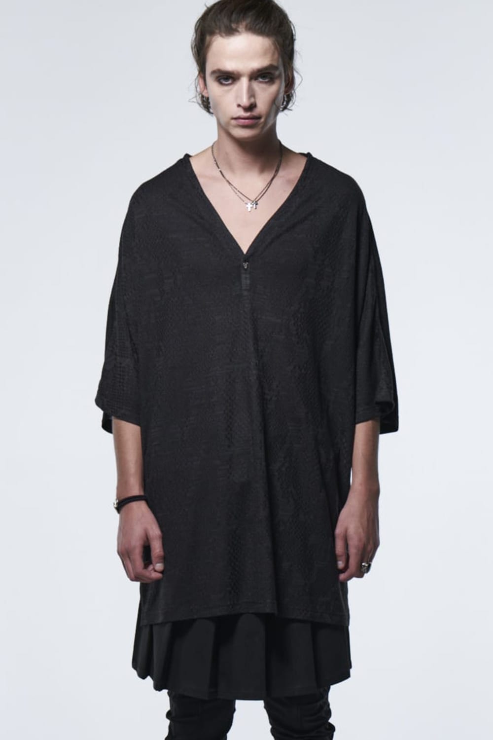 ドルマン ヘンリーTシャツ ブラック