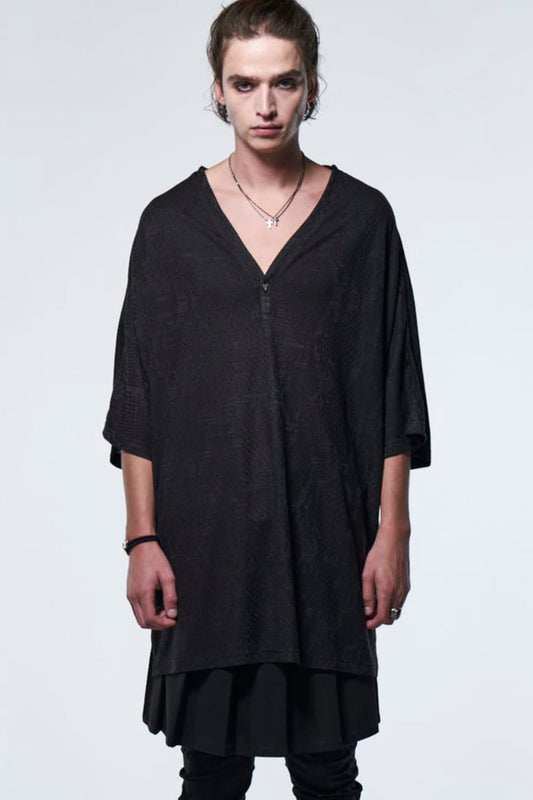 ドルマン ヘンリーTシャツ ブラック