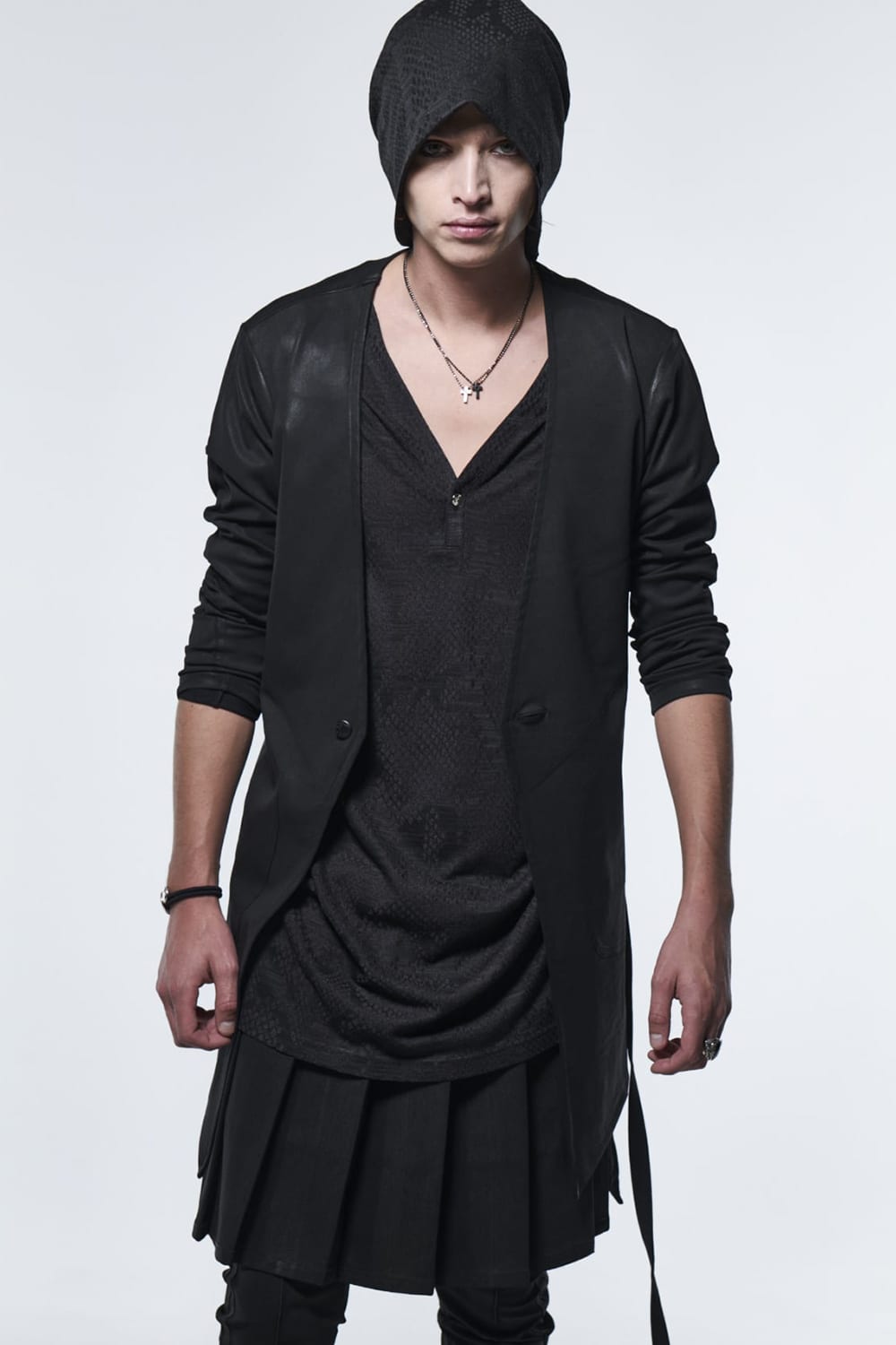 ドルマン ヘンリーTシャツ ブラック