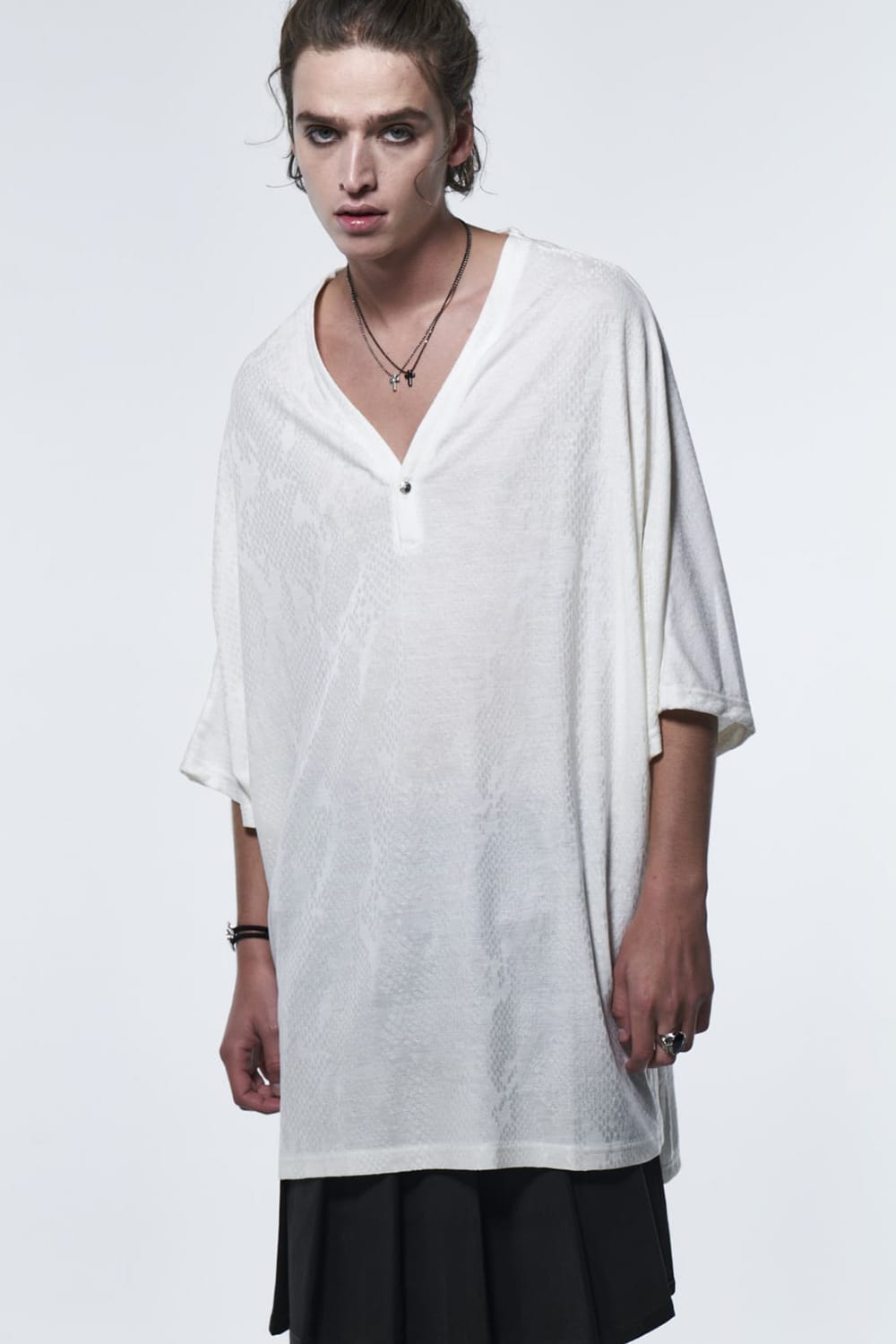 ドルマン ヘンリーTシャツ ホワイト