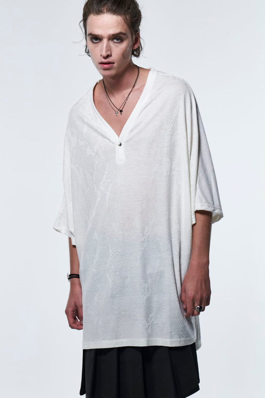 ドルマン ヘンリーTシャツ ホワイト