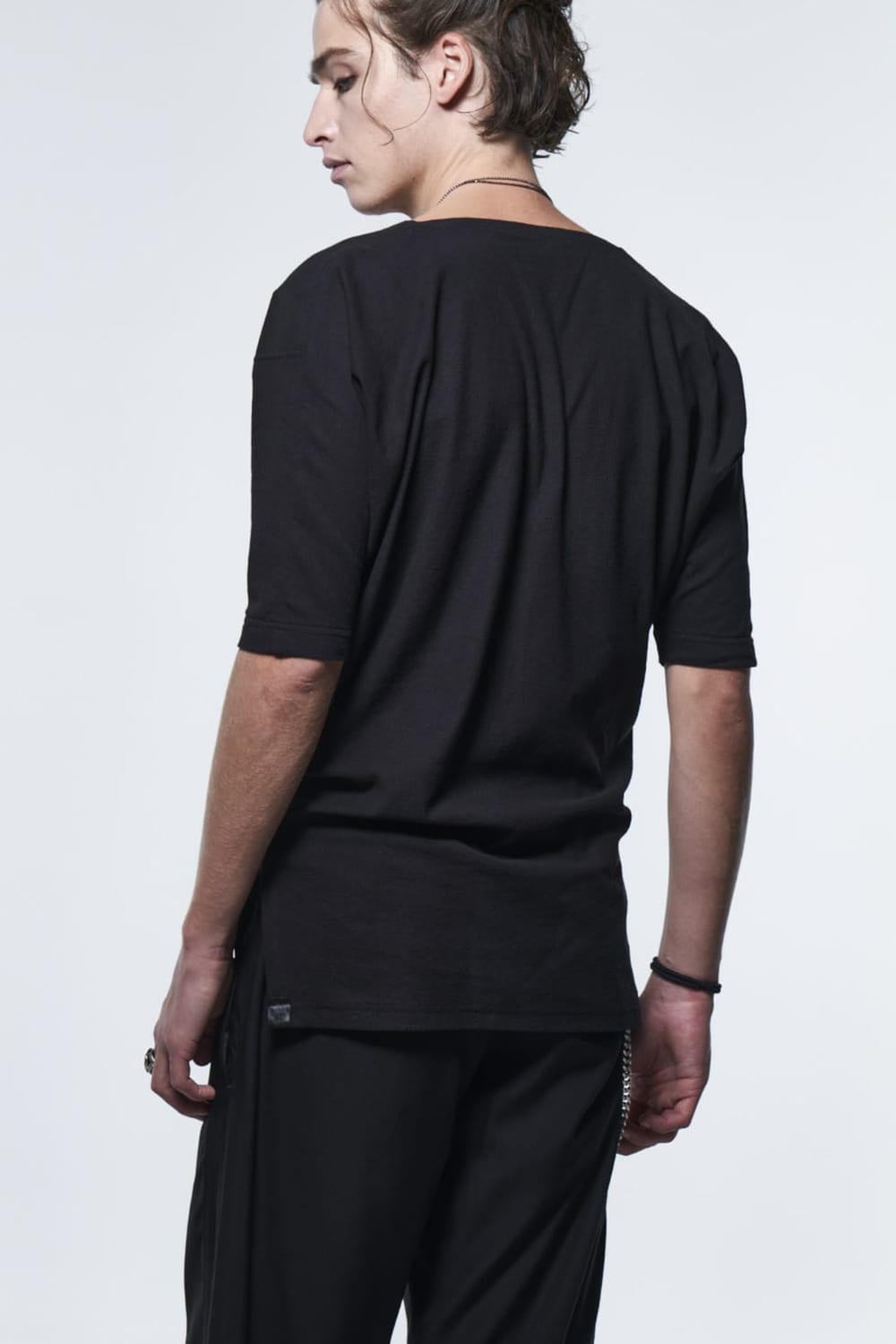 フリル 着物スリーブTシャツ ブラック