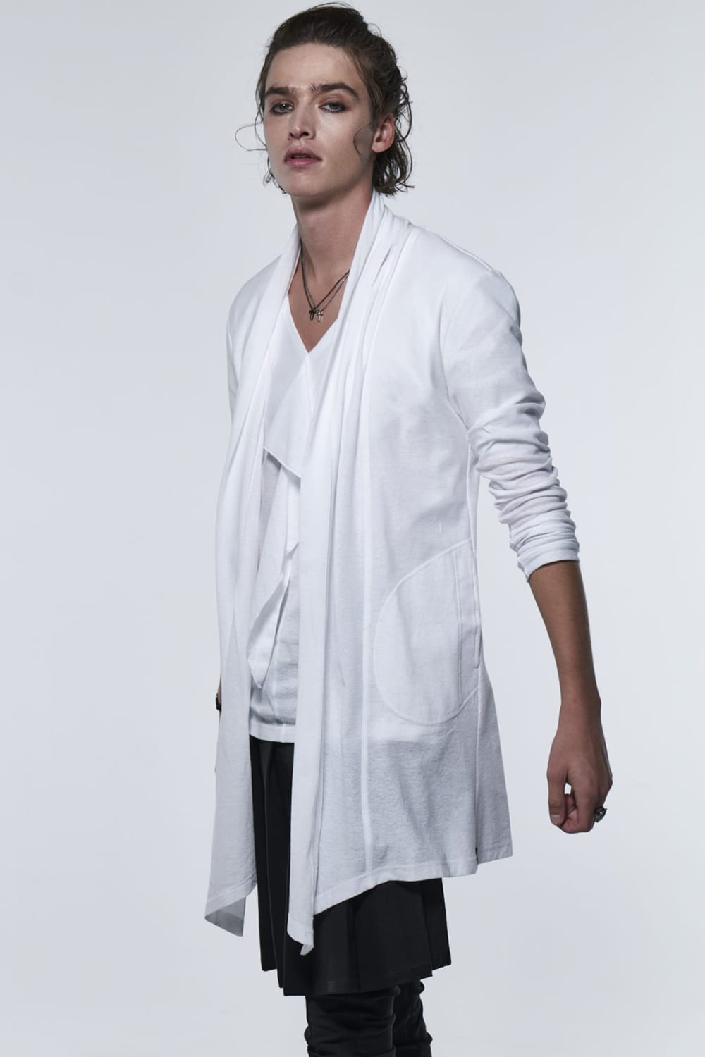 フリル 着物スリーブTシャツ ホワイト