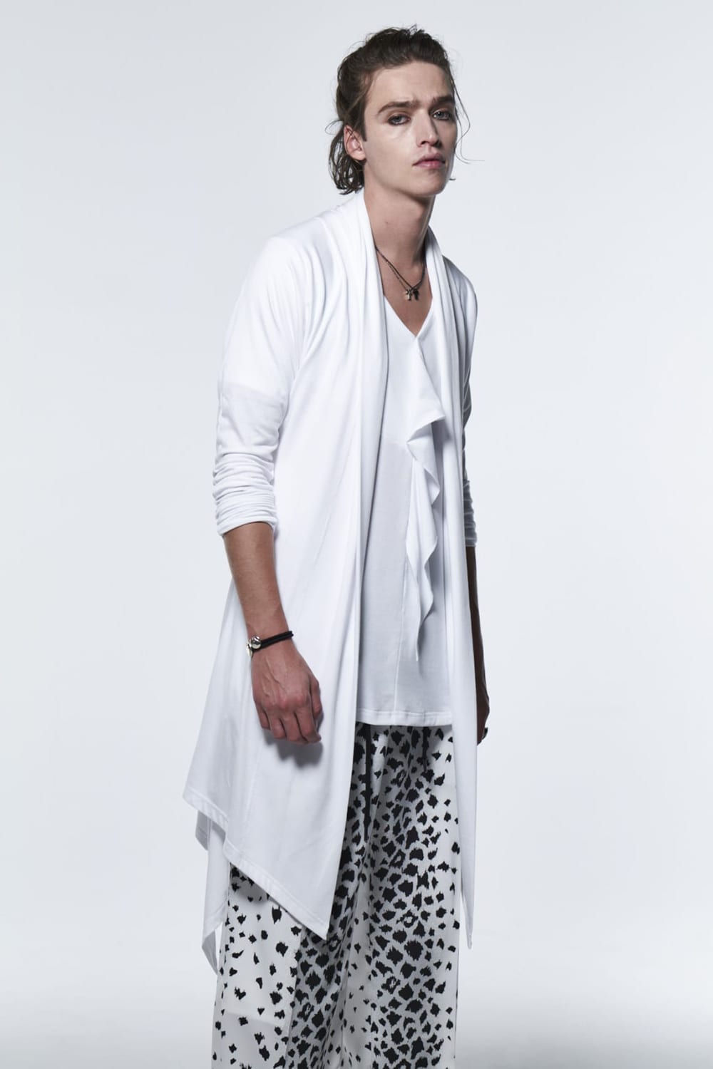 フリル 着物スリーブTシャツ ホワイト