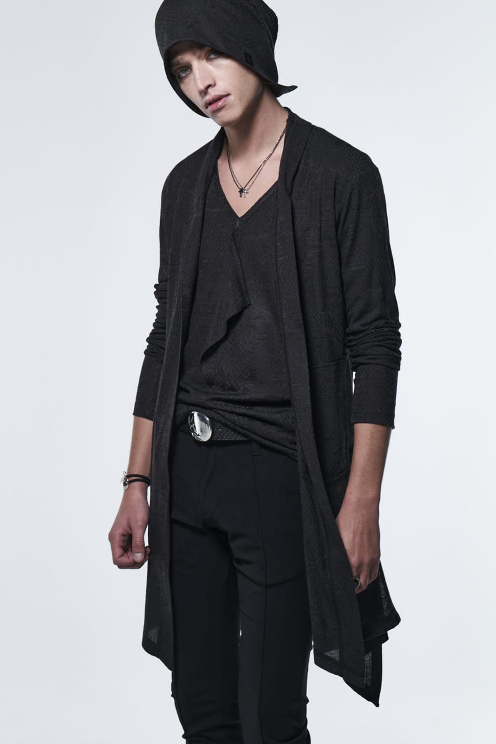 フレア ショールカーディガン ブラック